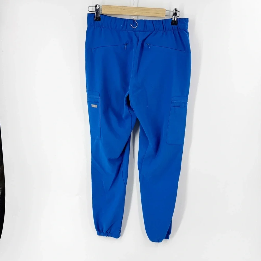 ✅ Figs Blue Cargo Pants with Elastic Cuffs‎ Zamora Jogger Scrub Pants SMALL